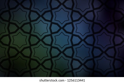Dark Blue, Green vector pattern with christmas stars. Stars on blurred abstract background with gradient. Template for sell phone backgrounds.