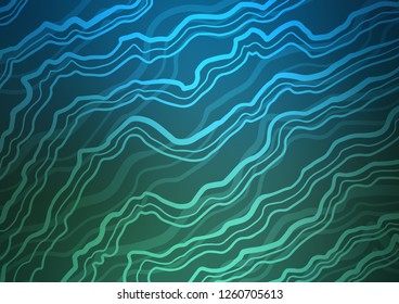 Dark Blue, Green vector pattern with curved circles. A vague circumflex abstract illustration with gradient. Pattern for your business design.