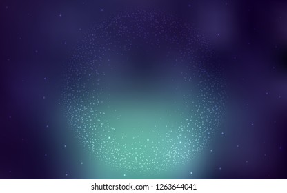 Dark Blue, Green vector pattern with night sky stars. Shining colored illustration with bright astronomical stars. Pattern for futuristic ad, booklets.