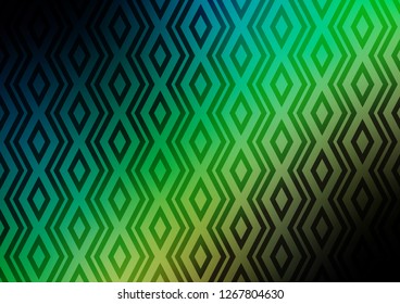 Dark Blue, Green vector pattern with lines, rectangles. Colorful decorative design in simple style with lines, rhombuses. Pattern for ads, posters, banners.