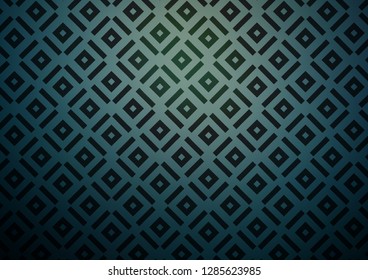 Dark Blue, Green vector pattern with lines, rectangles. Glitter abstract illustration with colorful lines, rhombuses. Pattern for ads, posters, banners.