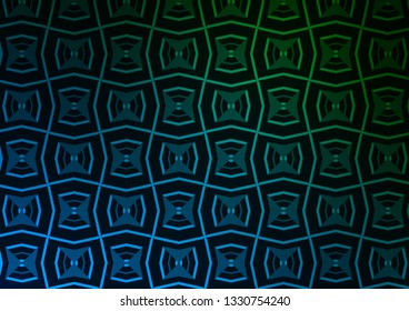 Dark Blue, Green vector pattern with narrow lines. Glitter abstract illustration with colored sticks. Pattern for websites, landing pages.
