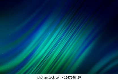 Dark Blue, Green vector pattern with night sky stars. Glitter abstract illustration with colorful cosmic stars. Pattern for astrology websites.