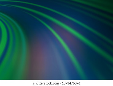 Dark Blue, Green vector pattern with lines, ovals. Colorful illustration in abstract marble style with gradient. Textured wave pattern for backgrounds.