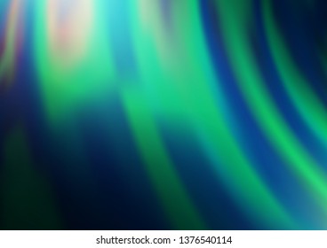 Dark Blue, Green vector pattern with lines, ovals. Geometric illustration in marble style with gradient.  The elegant pattern for brand book.