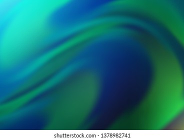 Dark Blue, Green vector pattern with liquid shapes. An elegant bright illustration with gradient. Marble style for your business design.
