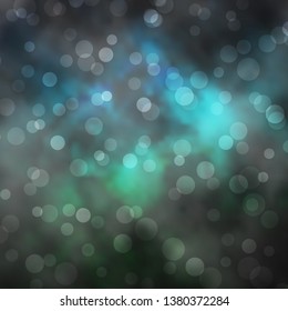 Dark Blue, Green vector pattern with circles. Modern abstract illustration with colorful circle shapes. Pattern for wallpapers, curtains.