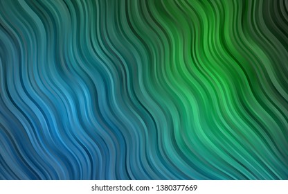 Dark Blue, Green vector pattern with lava shapes. Colorful abstract illustration with gradient lines. A completely new marble design for your business.