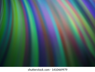 Dark Blue, Green vector pattern with lava shapes. Shining illustration, which consist of blurred lines, circles. Brand new design for your ads, poster, banner.