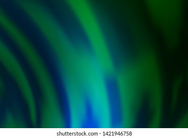 Dark Blue, Green vector pattern with curved circles. Creative geometric illustration in marble style with gradient. New composition for your brand book.