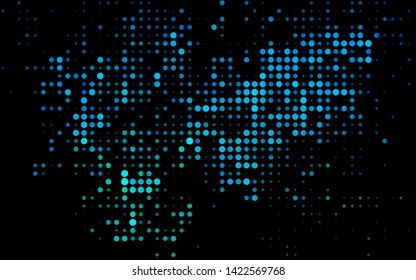 Dark Blue, Green vector pattern with spheres. Blurred bubbles on abstract background with colorful gradient. Pattern for ads, leaflets.