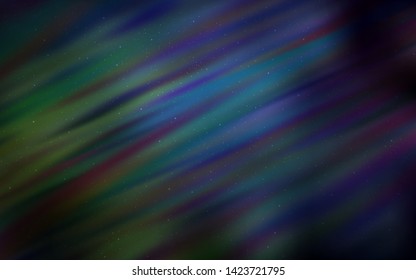 Dark Blue, Green vector pattern with night sky stars. Space stars on blurred abstract background with gradient. Pattern for futuristic ad, booklets.