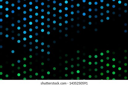 Dark Blue, Green vector pattern with spheres. Abstract illustration with colored bubbles in nature style. Pattern for ads, leaflets.