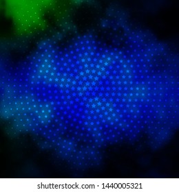 Dark Blue, Green vector pattern with abstract stars. Shining colorful illustration with small and big stars. Best design for your ad, poster, banner.
