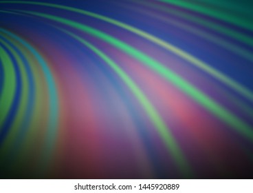 Dark Blue, Green vector pattern with lamp shapes. Glitter abstract illustration with wry lines. A completely new marble design for your business.