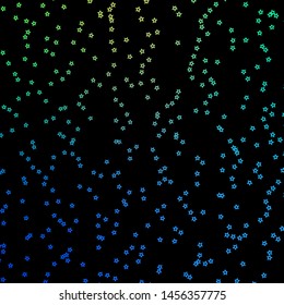 Dark Blue, Green vector pattern with abstract stars. Colorful illustration with abstract gradient stars. Theme for cell phones.