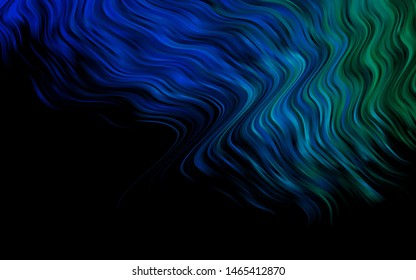 Dark Blue, Green vector pattern with bent ribbons. Shining illustration, which consist of blurred lines, circles. New composition for your brand book.