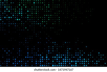 Dark Blue, Green vector pattern with spheres. Glitter abstract illustration with blurred drops of rain. Pattern for ads, booklets.