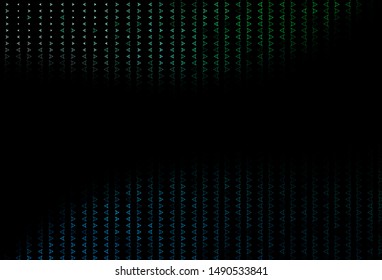 Dark Blue, Green vector pattern in polygonal style. Triangles on abstract background with colorful gradient. Pattern for business ad, booklets, leaflets