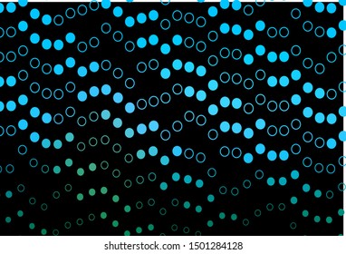 Dark Blue, Green vector pattern with spheres. Blurred decorative design in abstract style with bubbles. Design for business adverts.