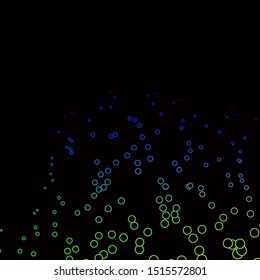 Dark Blue, Green vector pattern with circles. Illustration with set of shining colorful abstract spheres. Pattern for wallpapers, curtains.