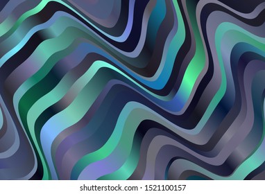 Dark Blue, Green vector pattern with wry lines. Modern gradient abstract illustration with bandy lines. A new texture for your  ad, booklets, leaflets.