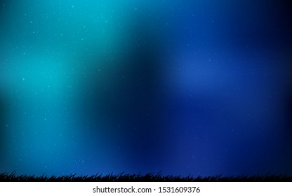 Dark Blue, Green vector pattern with night sky stars. Shining colored illustration with bright astronomical stars. Pattern for astronomy websites. - Shutterstock ID 1531609376