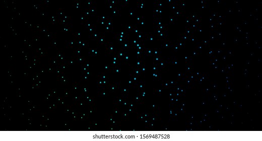Dark Blue, Green vector pattern with abstract stars. Colorful illustration with abstract gradient stars. Best design for your ad, poster, banner.