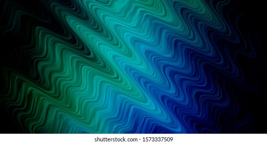 Dark Blue, Green vector pattern with wry lines. Gradient illustration in simple style with bows. Smart design for your promotions.
