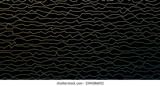 Dark Blue, Green vector pattern with wry lines. Illustration in abstract style with gradient curved.  Pattern for business booklets, leaflets