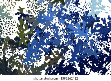 Dark Blue, Green vector pattern with random forms. Colorful chaotic forms with gradient in modern style. Modern design for your business card.
