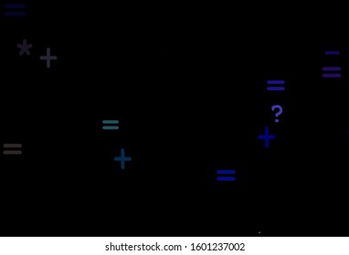 Dark Blue, Green vector pattern with Digit symbols. Blurred design in simple style with collection of numerals. Template for landing page of typography.