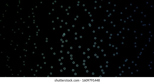 Dark Blue, Green vector pattern with abstract stars. Modern geometric abstract illustration with stars. Pattern for wrapping gifts.