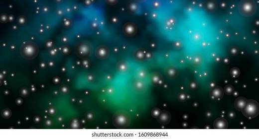 Dark Blue, Green vector pattern with abstract stars. Blur decorative design in simple style with stars. Design for your business promotion.