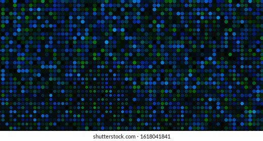 Dark Blue, Green vector pattern with spheres. Modern abstract illustration with colorful circle shapes. Design for posters, banners.