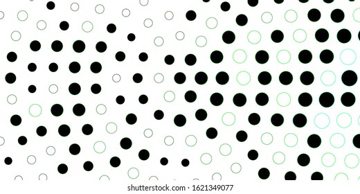 Dark Blue, Green vector pattern with spheres. Colorful illustration with gradient dots in nature style. Design for posters, banners.
