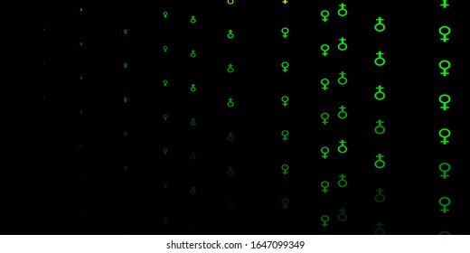 Dark Blue, Green vector pattern with feminism elements. Simple design in abstract style with women’s rights activism. Simple design for your web site.