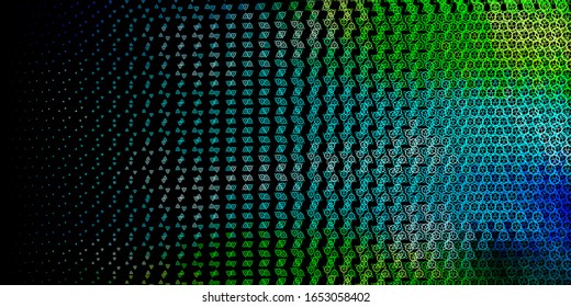 Dark Blue, Green vector pattern with magic elements. Abstract illustration with gothic gradient shapes. Simple base for your occult design.