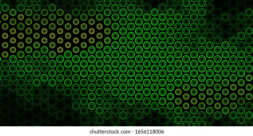 Dark Blue, Green vector pattern with magic elements. Abstract illustration with gothic gradient shapes. Simple design for occult depiction.