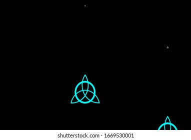 Dark Blue, Green vector pattern with magic elements. Colorful vintage illustration with gradient alchemy shapes. Background for esoteric, mystic designs.