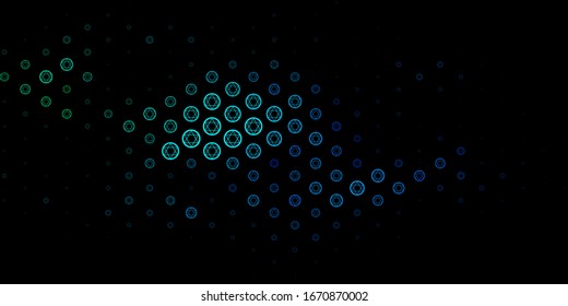 Dark Blue, Green vector pattern with magic elements. Illustration with magical signs of spiritual power. Simple base for your occult design.