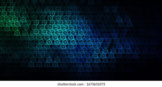 Dark Blue, Green vector pattern with magic elements. Retro design in abstract style with witchcraft forms. Background for esoteric, mystic designs.