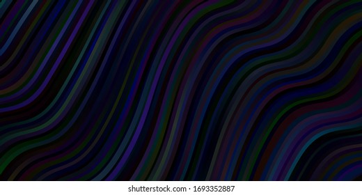 Dark Blue, Green vector pattern with curved lines. Colorful illustration in abstract style with bent lines. Template for your UI design.