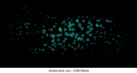 Dark Blue, Green vector pattern with magic elements. Retro design in abstract style with witchcraft forms. Simple design for occult depiction.