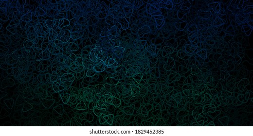 Dark blue, green vector pattern with abstract shapes. Illustration with colorful shapes in abstract style. Smart design for your business.