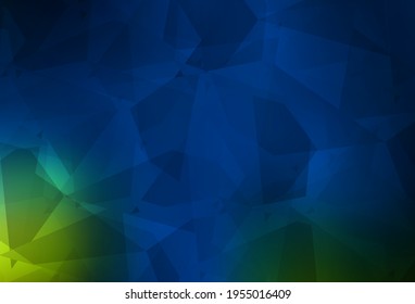 Dark Blue, Green vector pattern with random polygonals. Illustration with colorful gradient shapes in abstract style. Simple design for your web site.