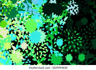 Dark Blue, Green vector pattern with random forms. Decorative design in abstract style with random forms. Modern design for your business card.