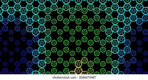 Dark Blue, Green vector pattern with magic elements. Retro design in abstract style with witchcraft forms. Simple base for your occult design.