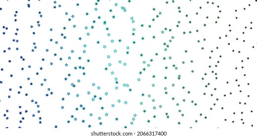 Dark Blue, Green vector pattern with abstract stars. Decorative illustration with stars on abstract template. Theme for cell phones.