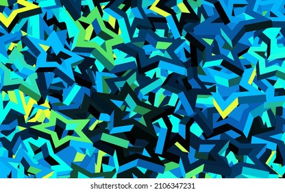 Dark Blue, Green vector pattern with christmas stars. Glitter abstract illustration with colored stars. Smart design for your business advert.